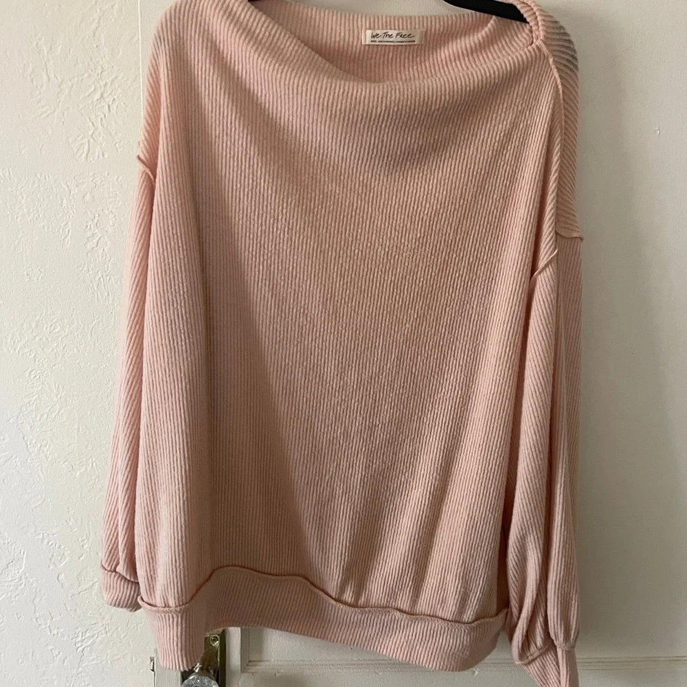 FREE PEOPLE Main Squeeze Brushed Hacci Top Drop Shoulder Sweater Women’s Small